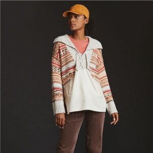 Anthropologie Isle Sweater in Cream and Gray